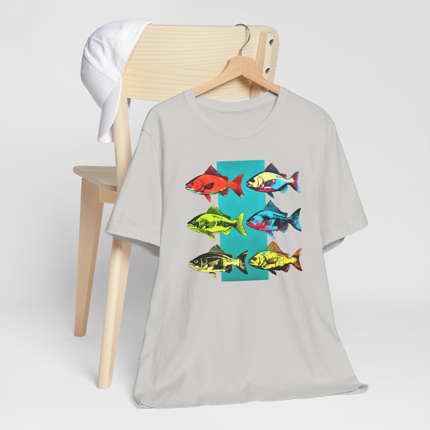 Six Andrew Warhol Style Fishes T-shirt design