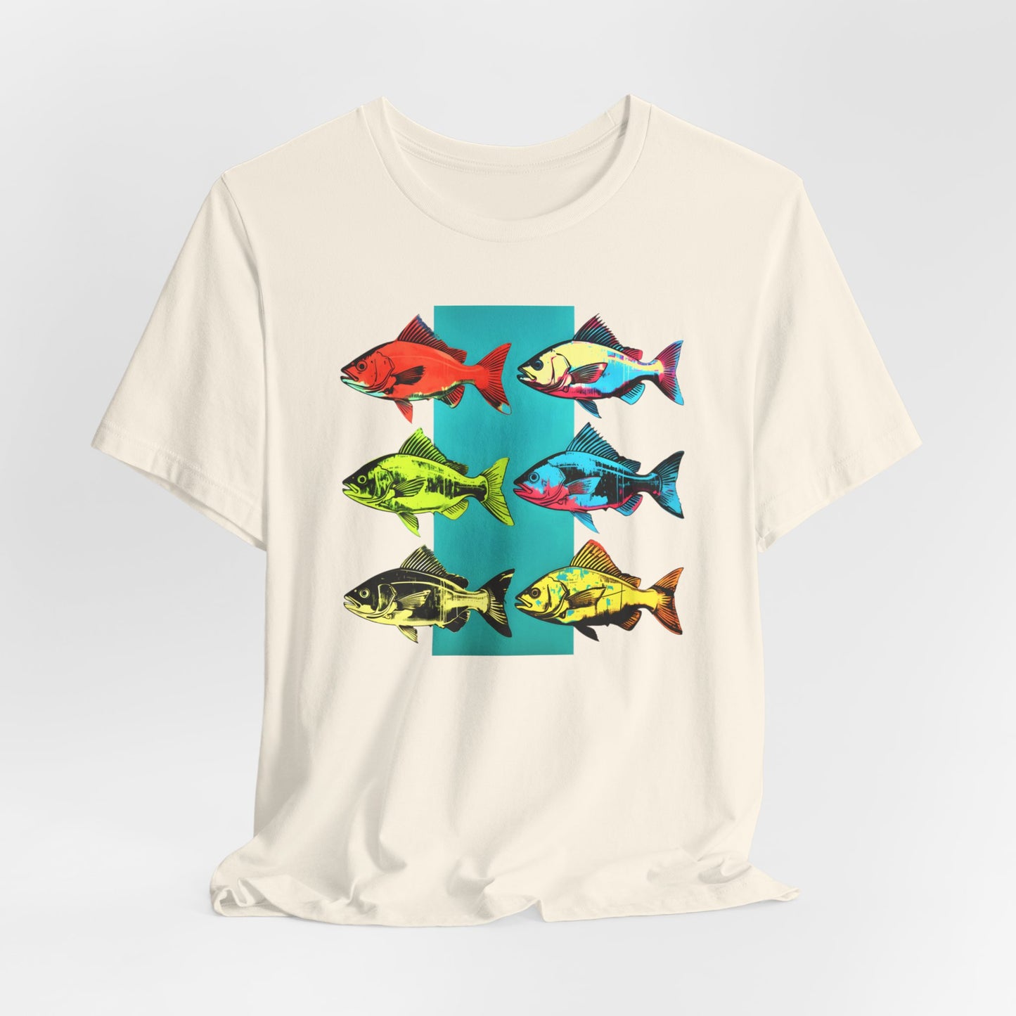 Six Andrew Warhol Style Fishes T-shirt design