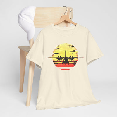 ATR-72 Turboprop Sunset Graphic T-Shirt – Aviation Art | Premium Cotton Tee