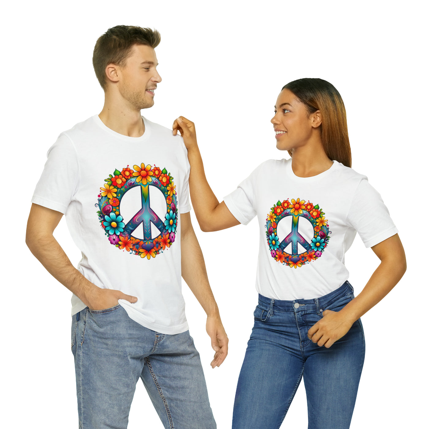 SAY NO TO WAR COLLECTION: Peace and Love symbol in fowers