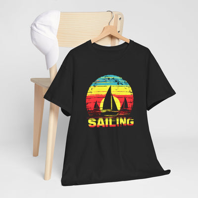 "Sunset Sailing Nautical T-Shirt - Tranquil Evening Voyage Design"