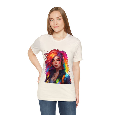 Rainbow Style Hair Avatar Girl T-Shirt