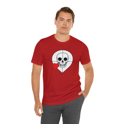 Graphical skeletons collection: Skull with a Heart Line art minimalist