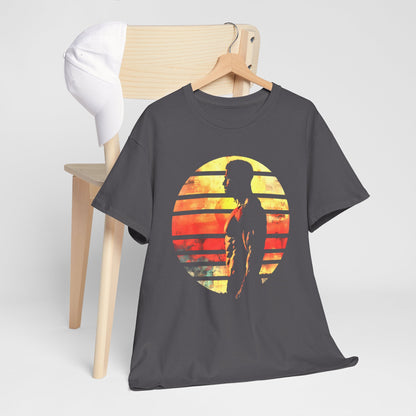 Strong Man Sunset Silhouette T-shirt design