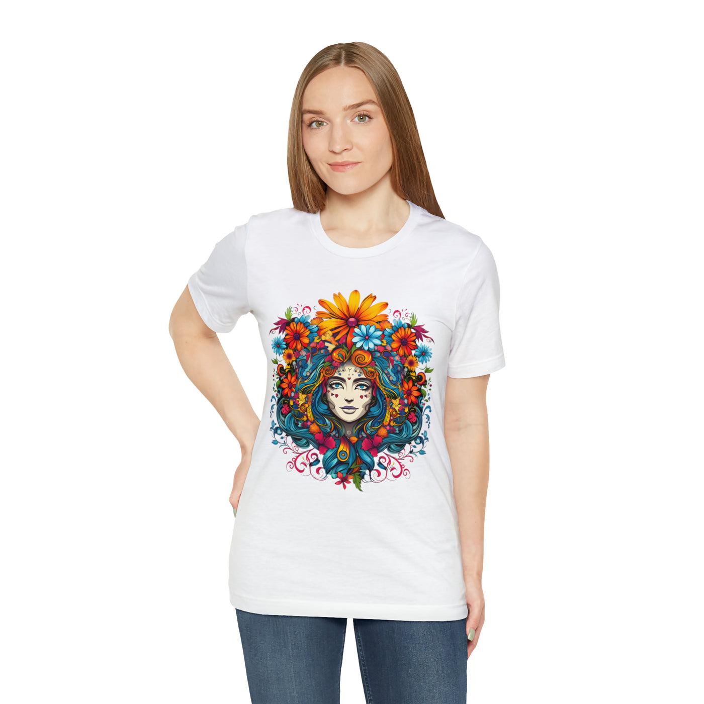 Flower power collection: Girl in Floral Splash Design