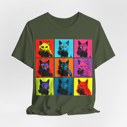 9 Andrew Warhol Style Cats T-shirt design