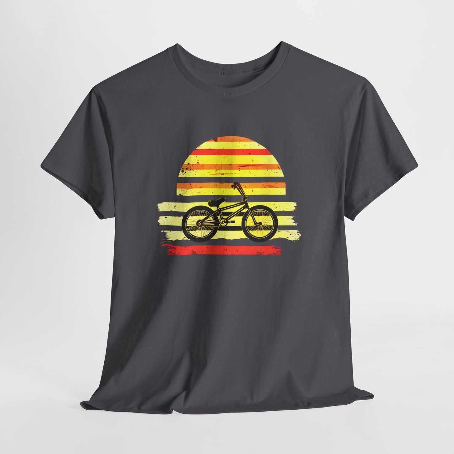 Striped BMX Bike Sunset T-shirt design