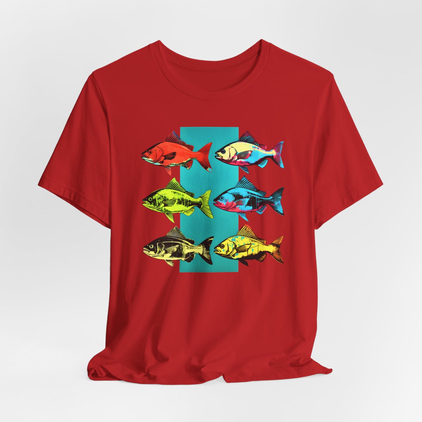 Six Andrew Warhol Style Fishes T-shirt design