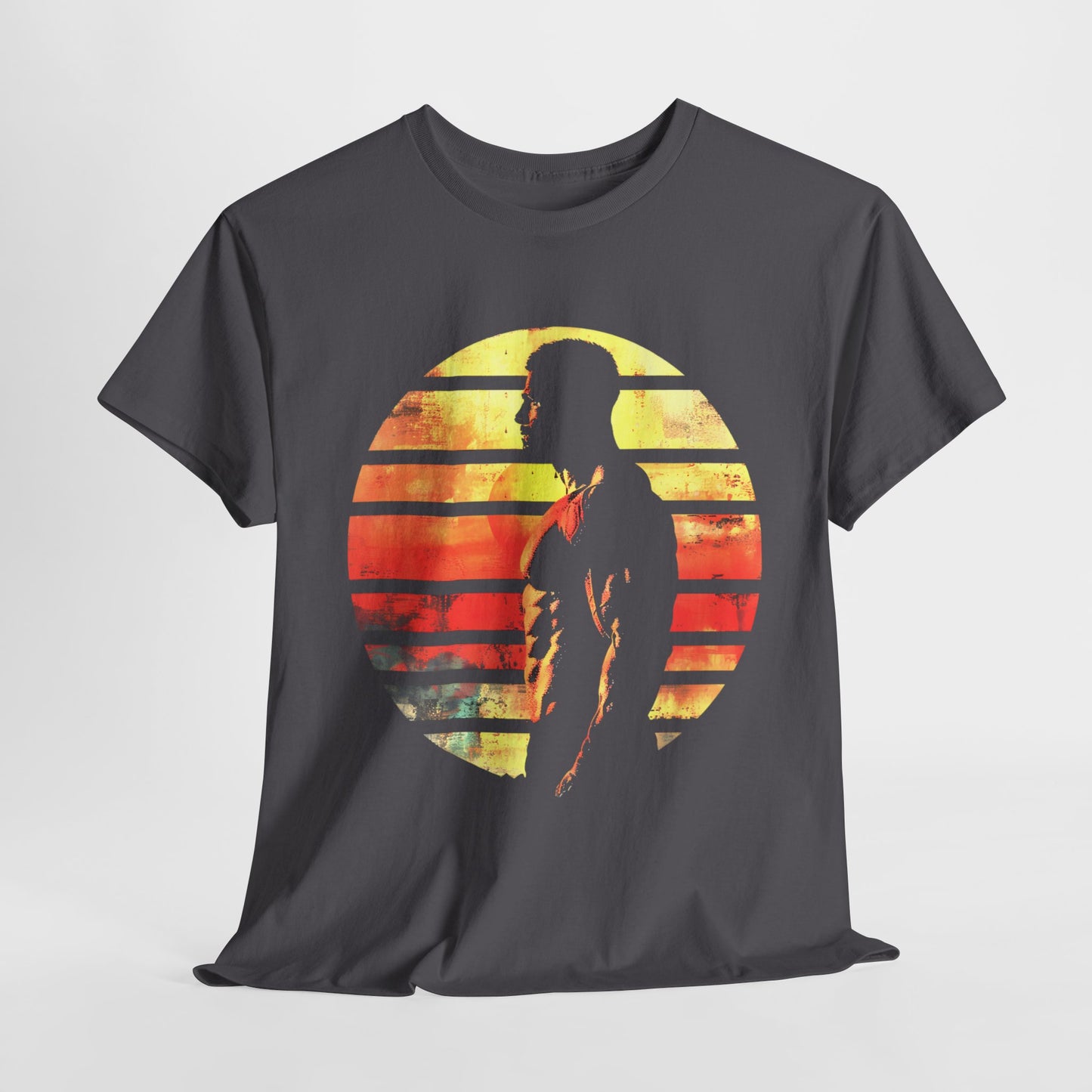 Strong Man Sunset Silhouette T-shirt design