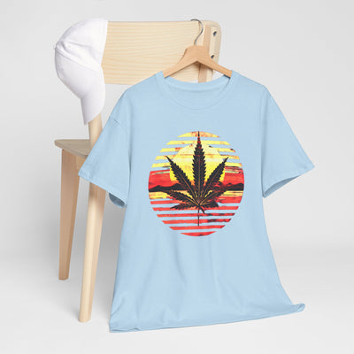 Cannabis Leaf Sunset T-shirt Design