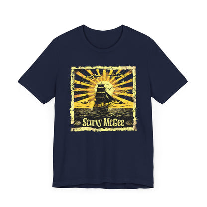 Cool Scurvy McGee Old Maritime Sailor and Pirate T-shirt. Best present for boating fanatics