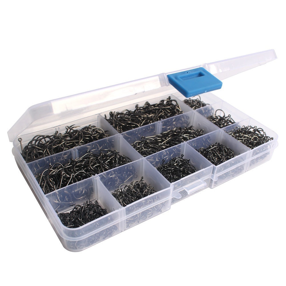 Fishing Tackle Set With Barbed Hooks