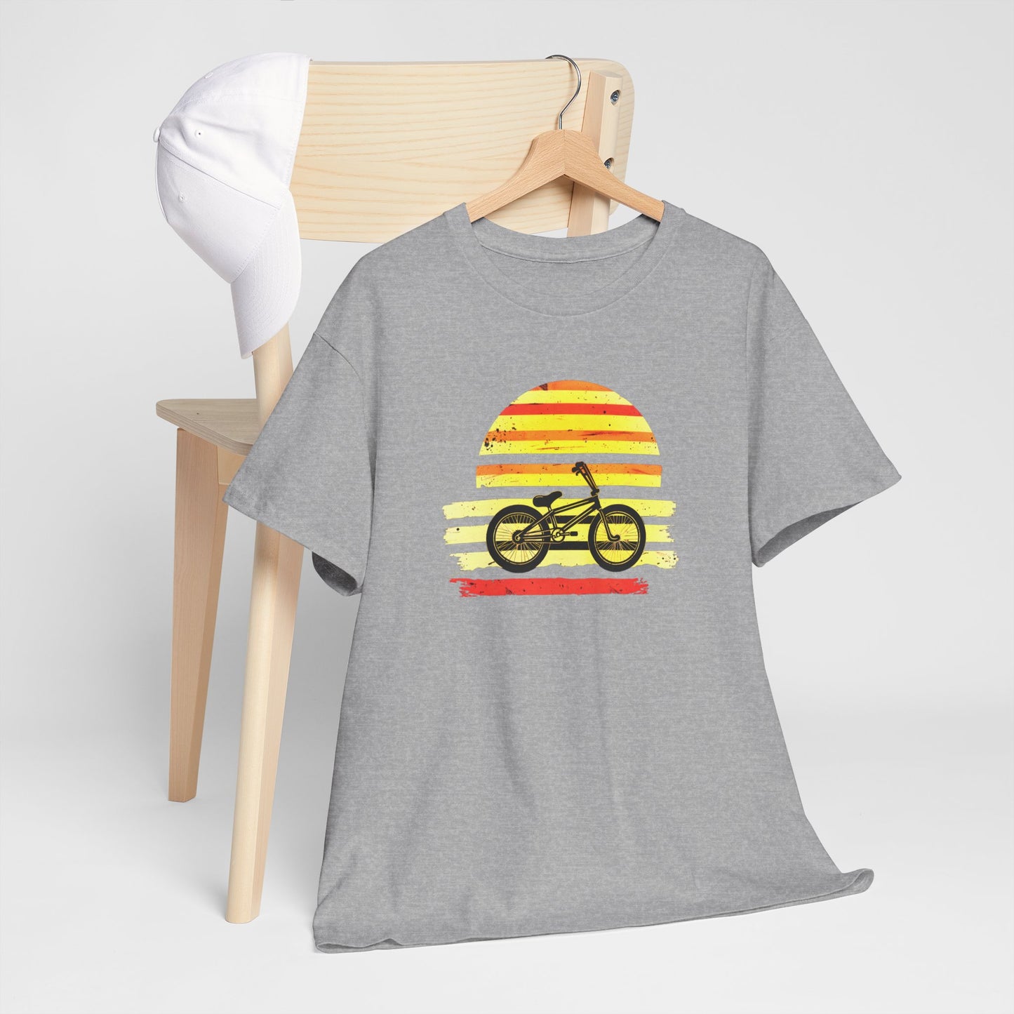 Striped BMX Bike Sunset T-shirt design