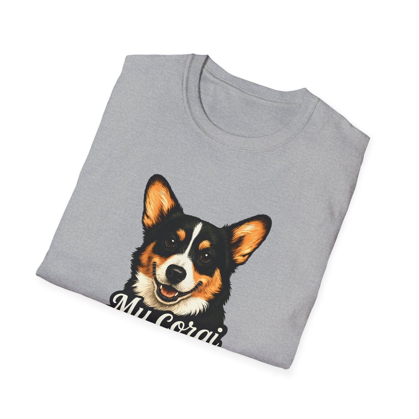 Corgi Lover T-Shirt - My Corgi Thinks I'm Great, Cute Dog Tee, Pet Owner Gift, Animal Lover Apparel, Funny Dog Shirt