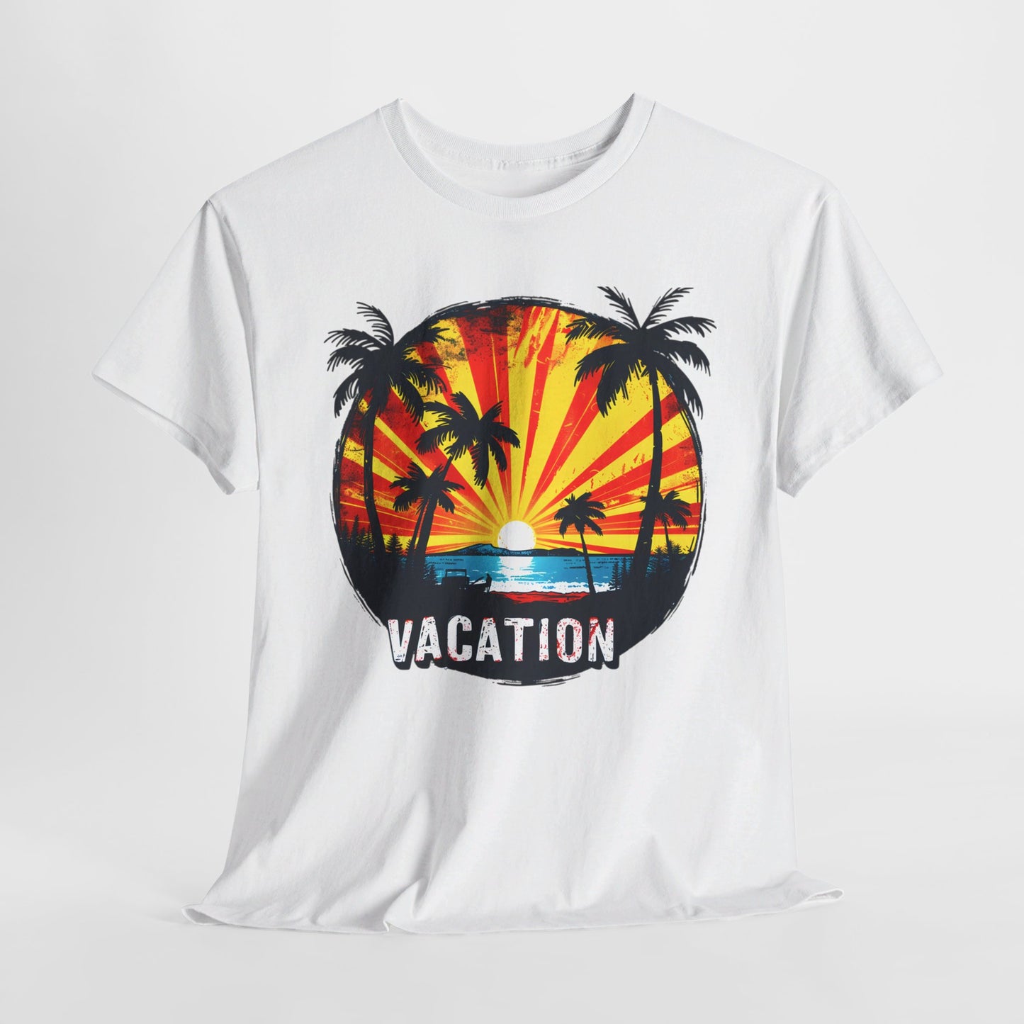 Sunset Palms Vacation T-Shirt – Retro Tropical Vibes for Your Getaway