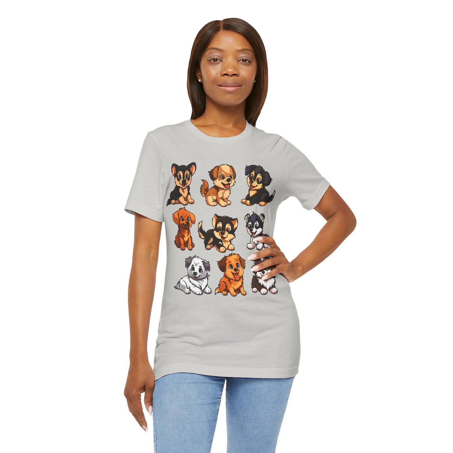 Nine Happy Puppies T-shirt design