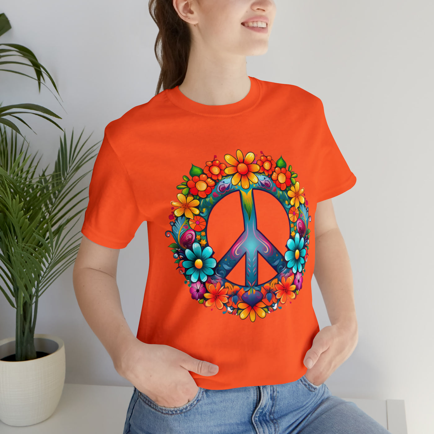 SAY NO TO WAR COLLECTION: Peace and Love symbol in fowers