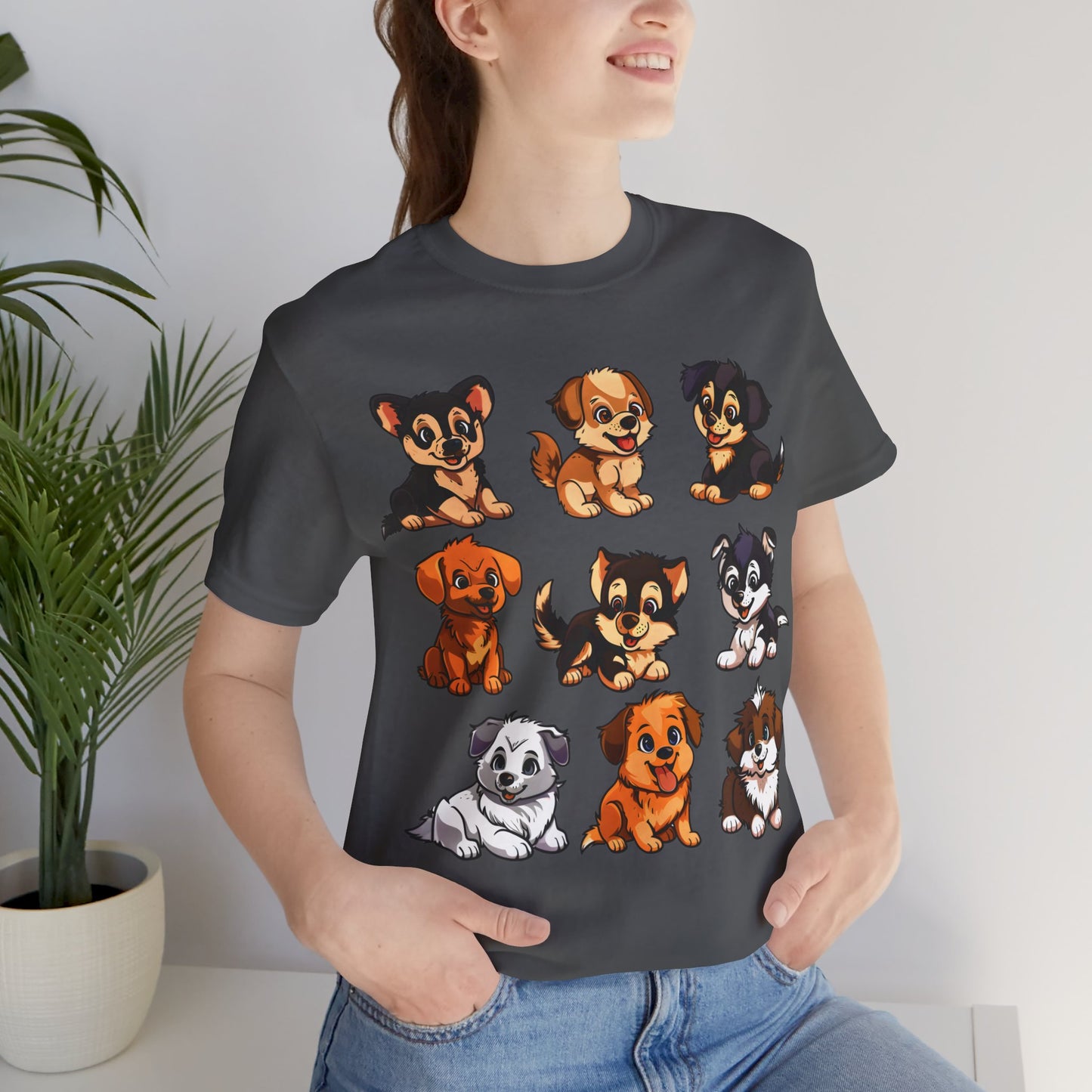 Nine Happy Puppies T-shirt design