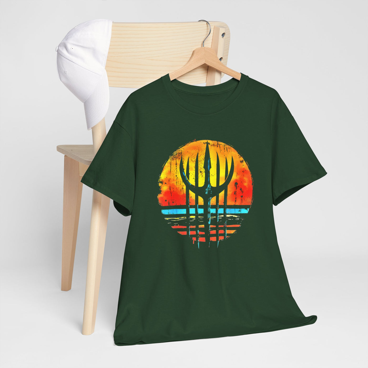 'Trident Sunset' Graphic T-shirt - Nautical-Inspired Premium Tee