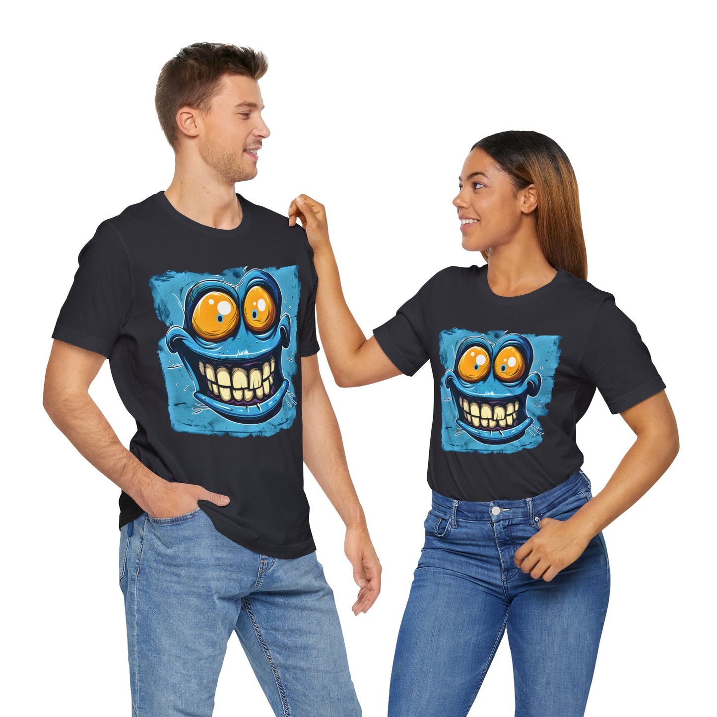 Blue Smiley Funny T-shirt design