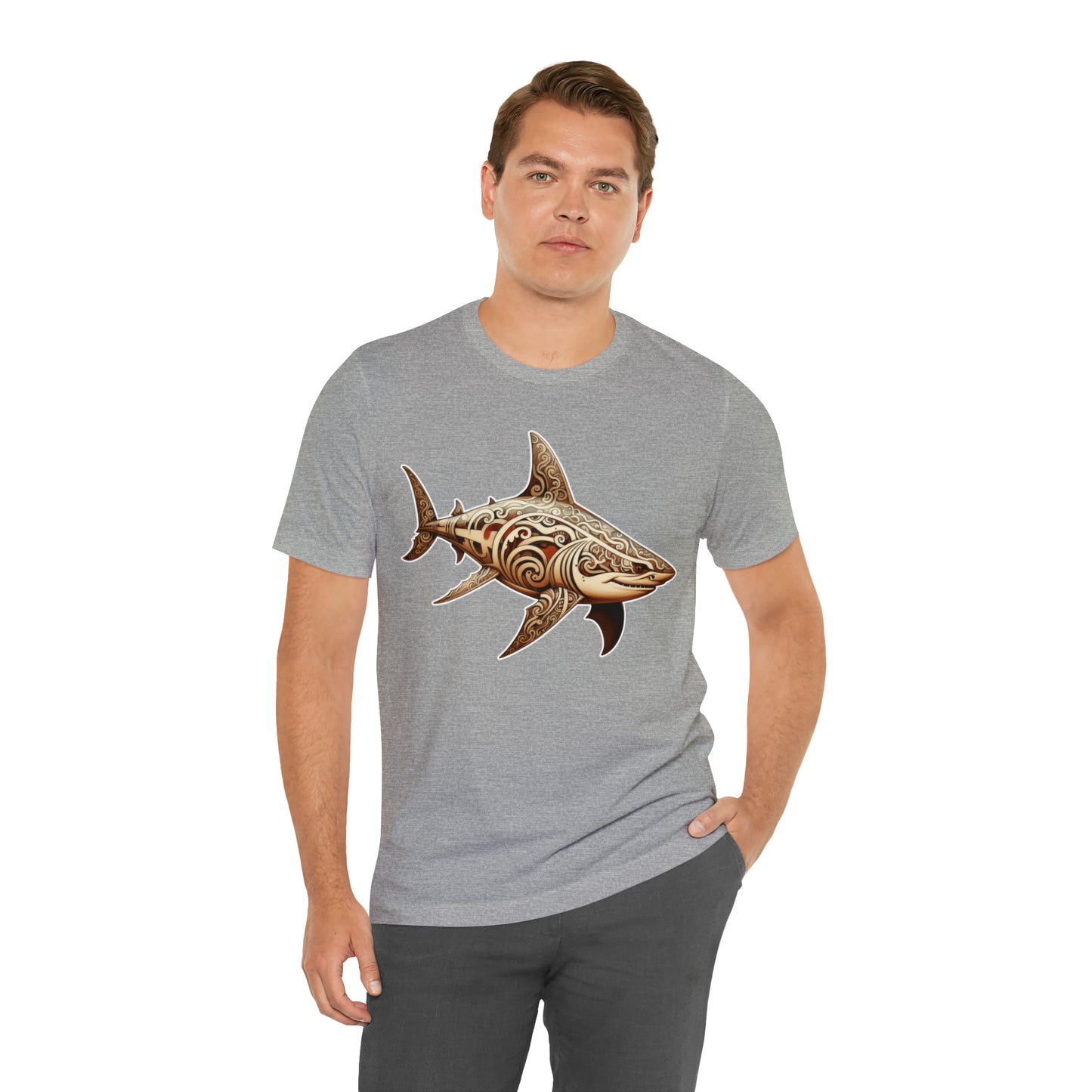 Fishy art collection: Woodcut shark artistic design