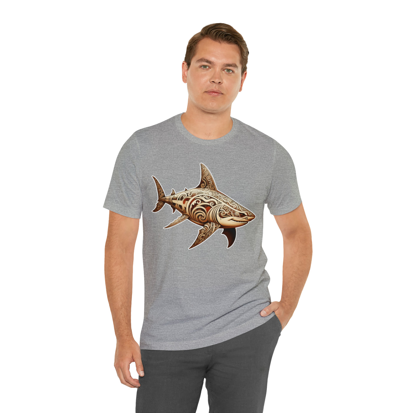 Fishy art collection: Woodcut shark artistic design