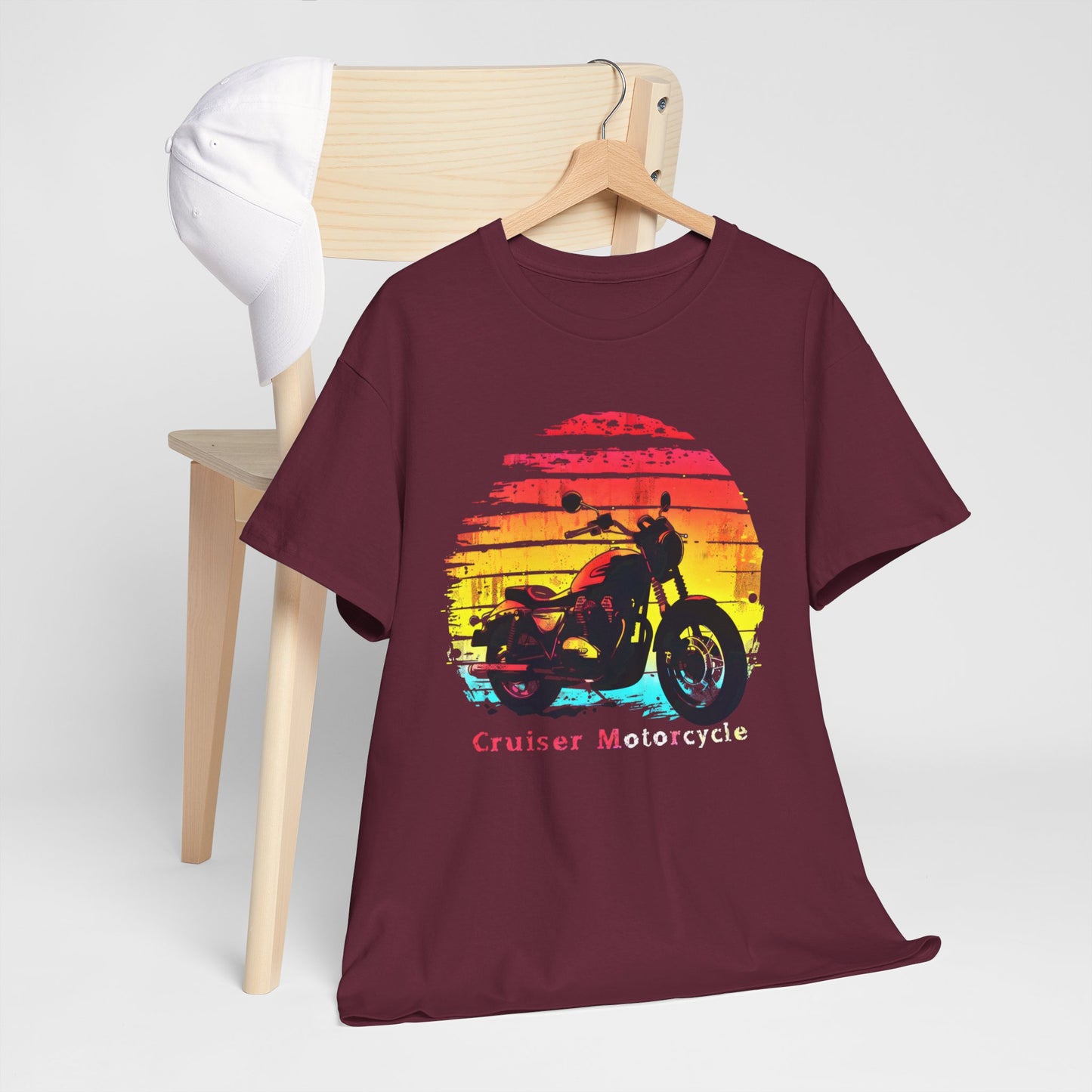 "Classic Cruiser Motorcycle T-Shirt – Vintage Bike Graphic Tee for Bikers"