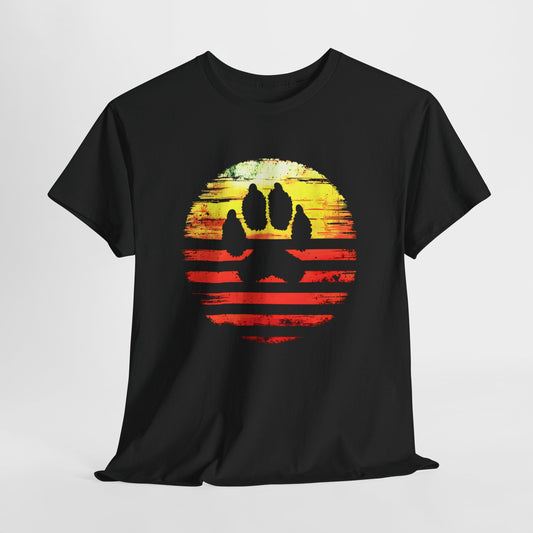 Dog Paw Sunset Print T-shirt design