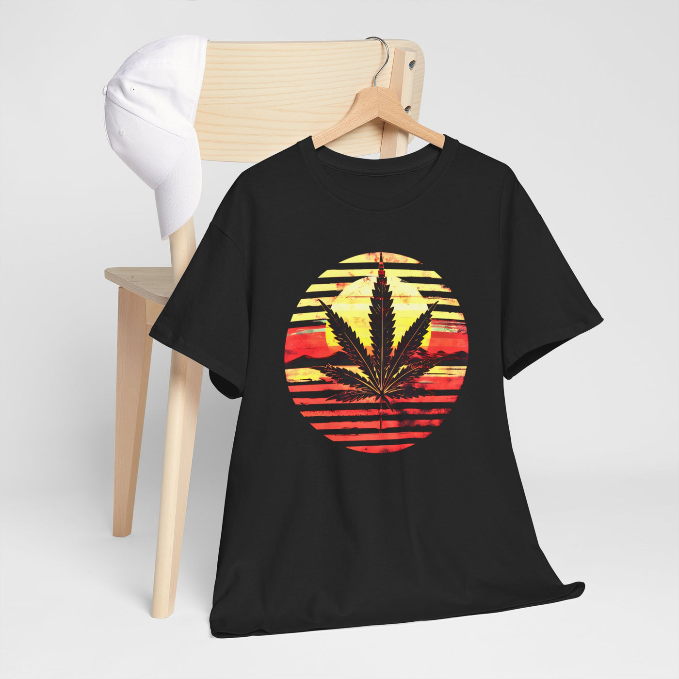 Cannabis Leaf Sunset T-shirt Design