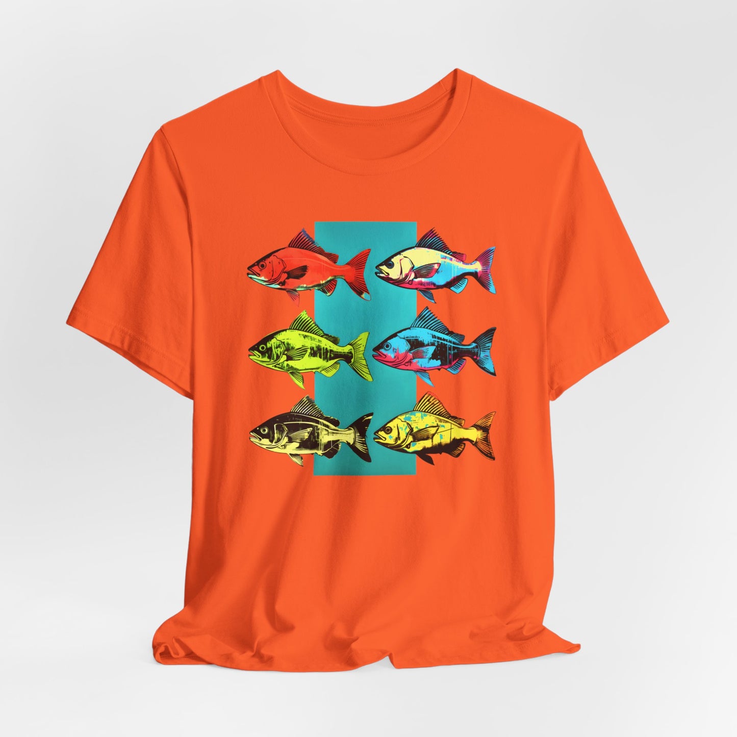 Six Andrew Warhol Style Fishes T-shirt design