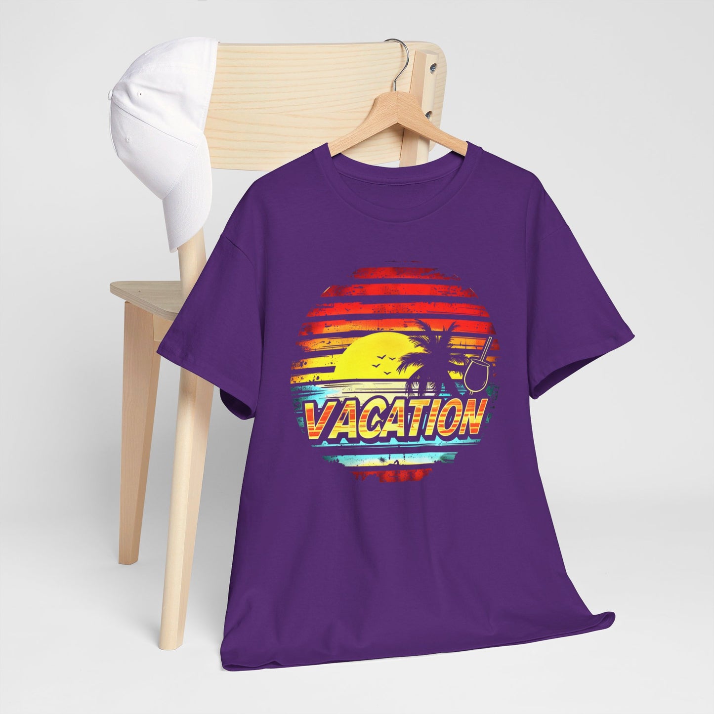 Sunset Cocktail Vacation T-Shirt – Tropical Vibes Graphic Tee for Beach Lovers