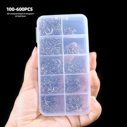 Fishing Tackle Set With Barbed Hooks