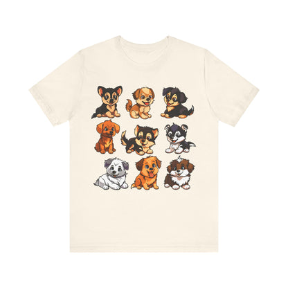 Nine Happy Puppies T-shirt design