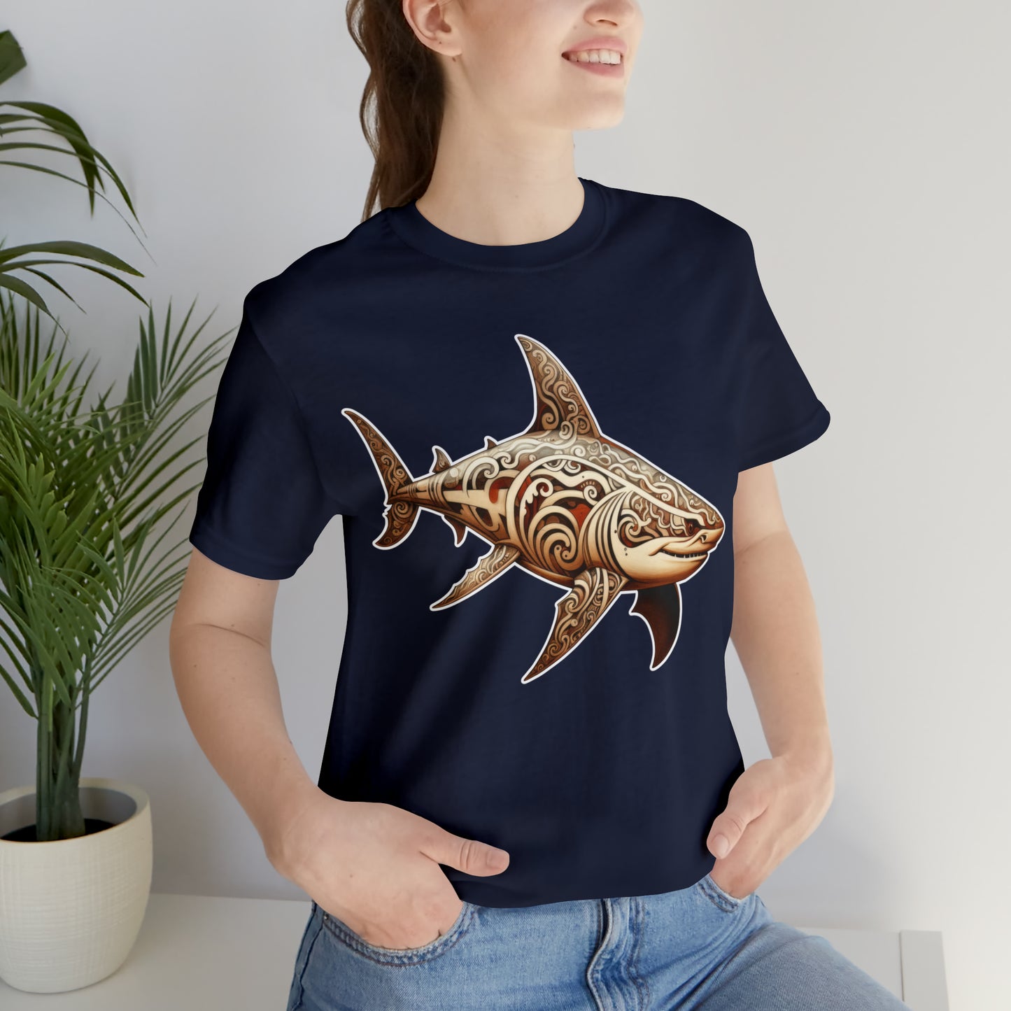 Fishy art collection: Woodcut shark artistic design