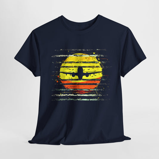 "Sunset Aviation T-Shirt – Vintage Airplane Graphic Tee for Aviation Lovers"