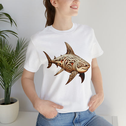 Fishy art collection: Woodcut shark artistic design