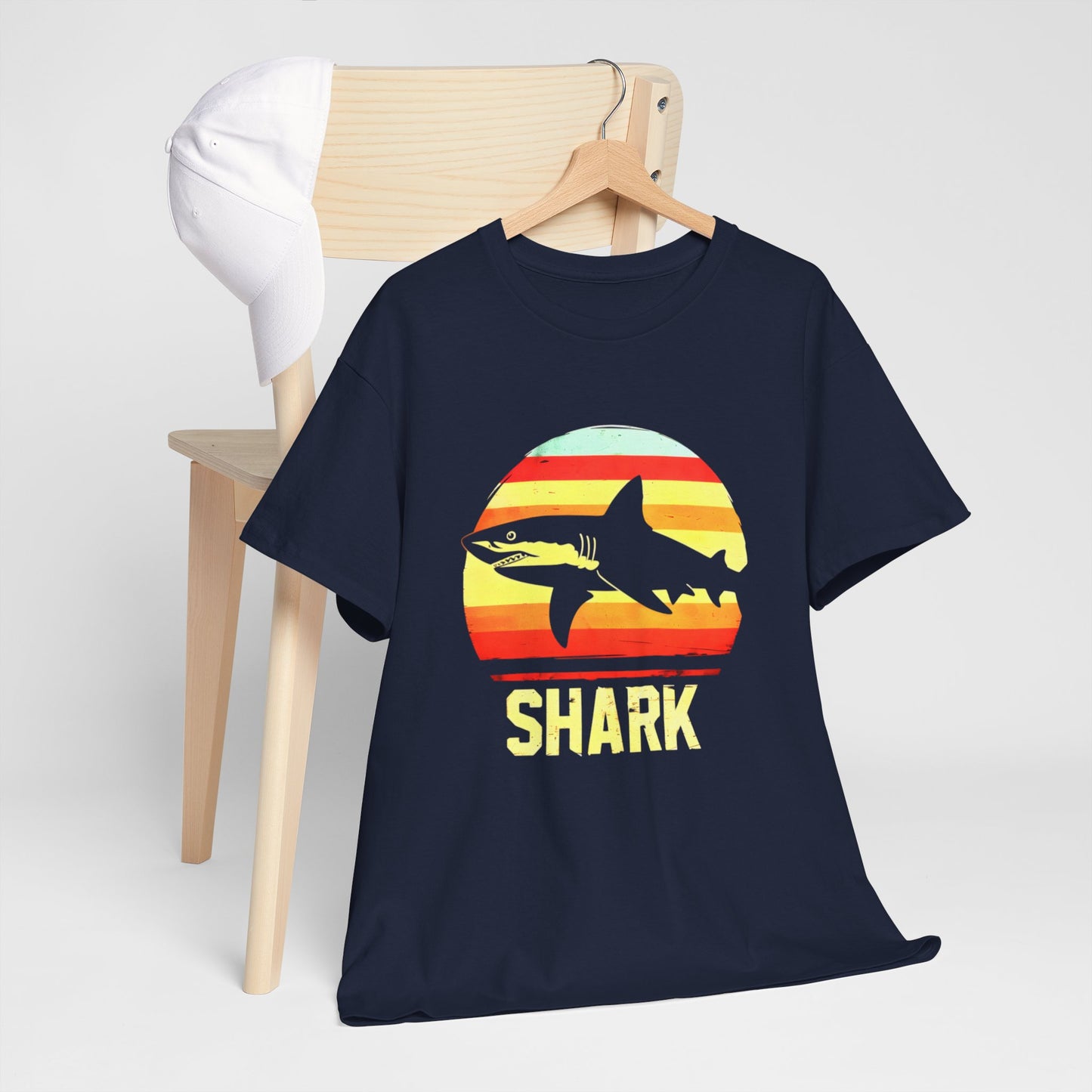 'Shark's Sunset' Graphic T-shirt - Bold Ocean Predator-Inspired Tee