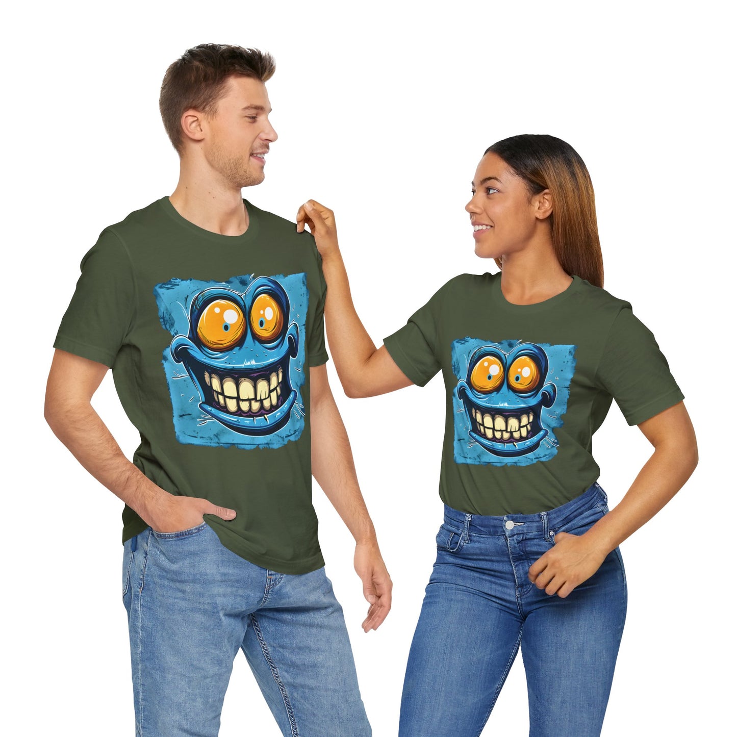 Blue Smiley Funny T-shirt design