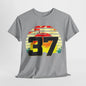 Lucky 37 Number Sunset T-Shirt | Unique Graphic Tee for Fans of Bold Style