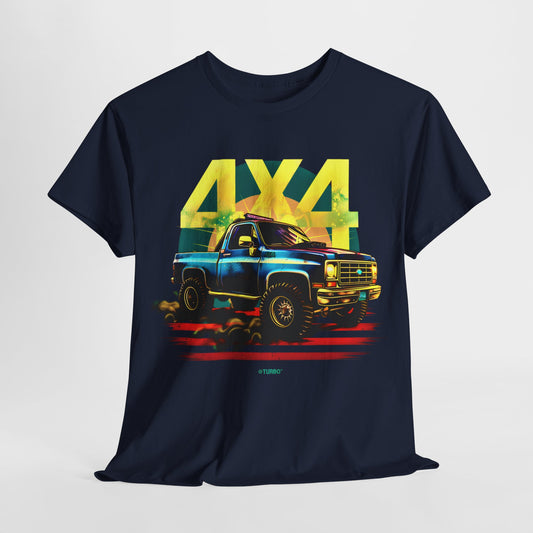 "Old Timer Blue 4x4 Adventures T-Shirt – Classic Power for the Adventurous Spirit"
