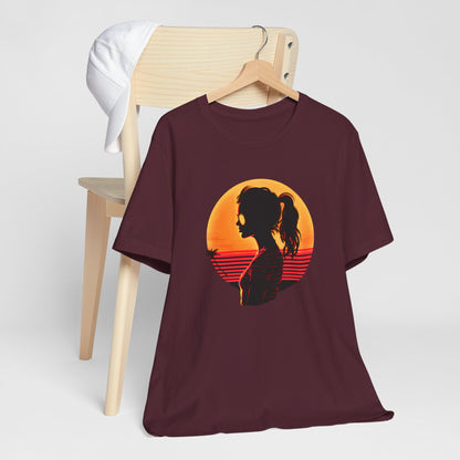 Palm Beach Sunset Girl T-shirt design