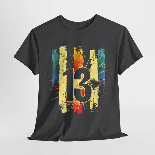 "Lucky Thirteen Sunset T-Shirt – Premium Cotton Tee with Vibrant Sunset Graphic, Casual & Trendy Design"