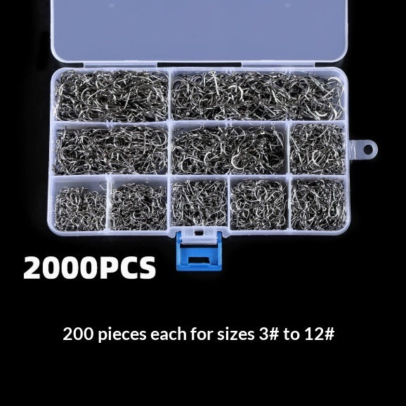 Fishing Tackle Set With Barbed Hooks