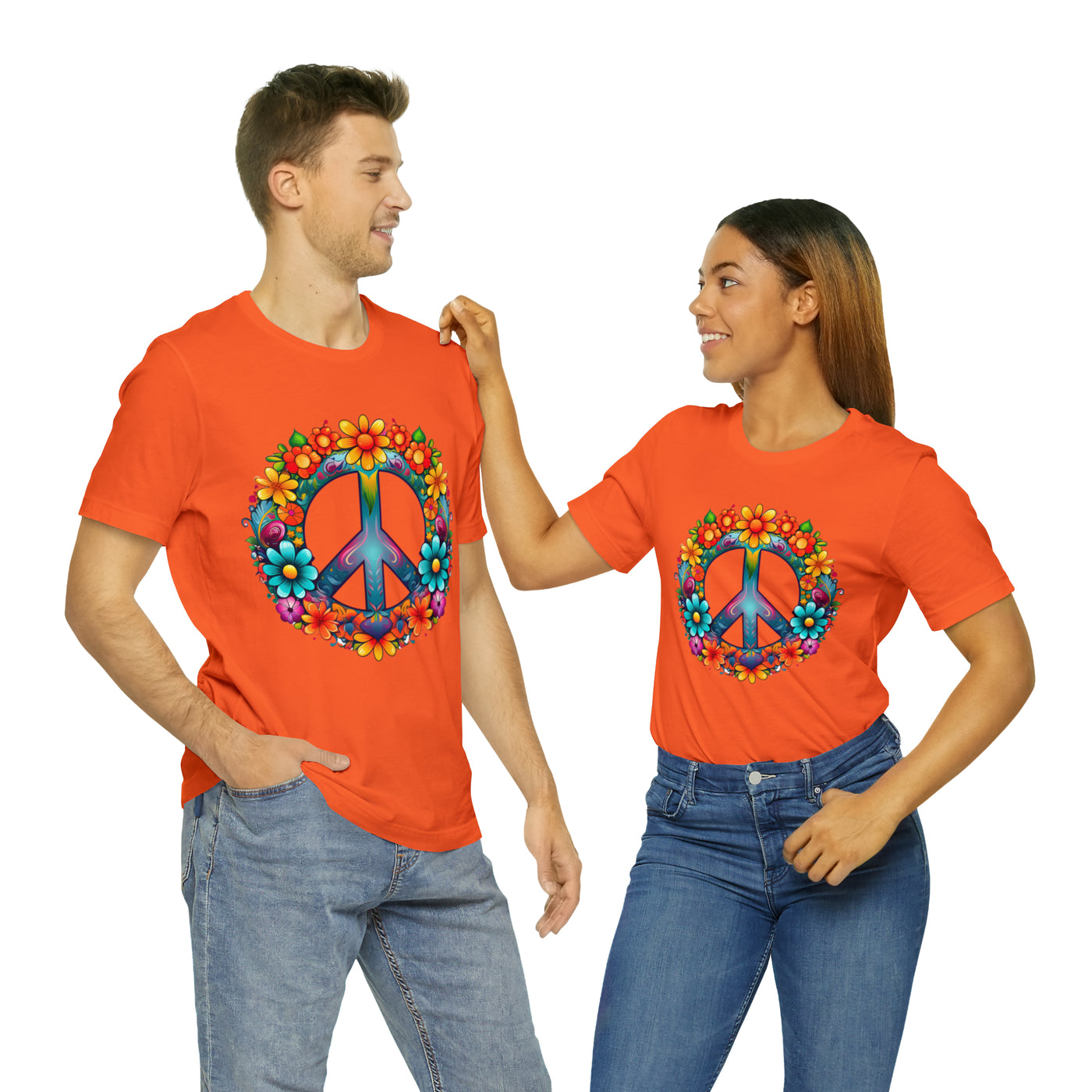 SAY NO TO WAR COLLECTION: Peace and Love symbol in fowers