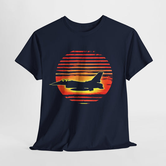 F-16 Aviation Sunset T-Shirt – Fighter Jet Graphic Tee | Premium Cotton