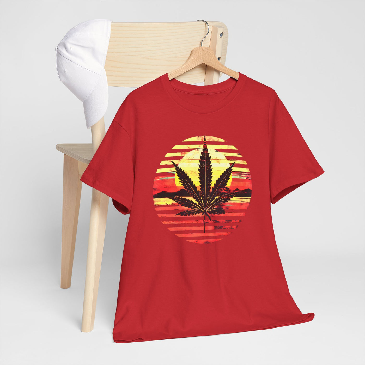 Cannabis Leaf Sunset T-shirt Design