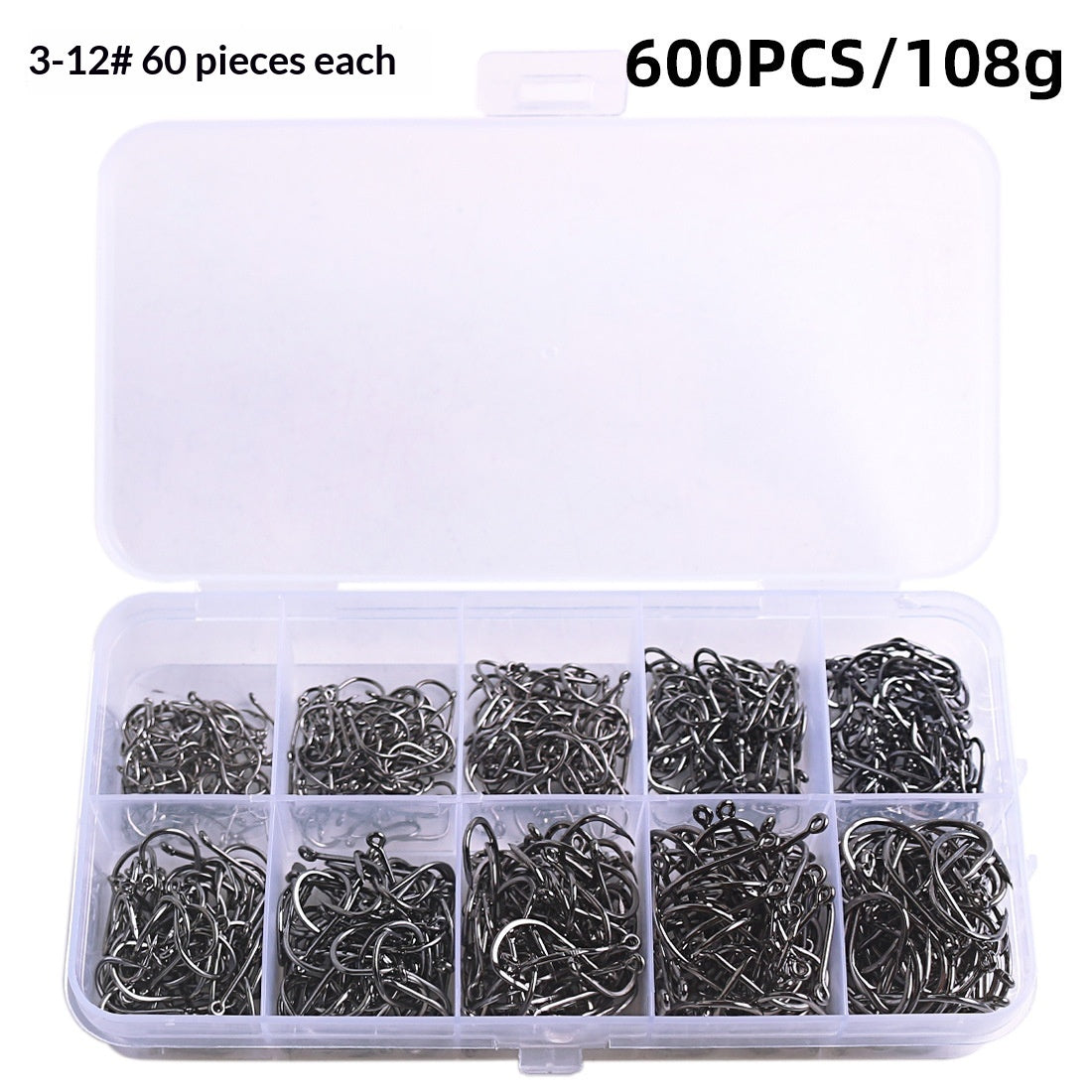 Fishing Tackle Set With Barbed Hooks