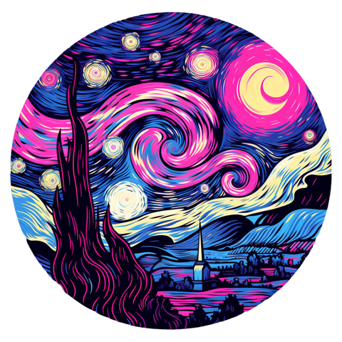 Starry night in Pink Van Gogh's Style. Wow!