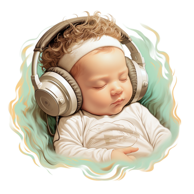 Baby Collection: Sleeping baby in headphones