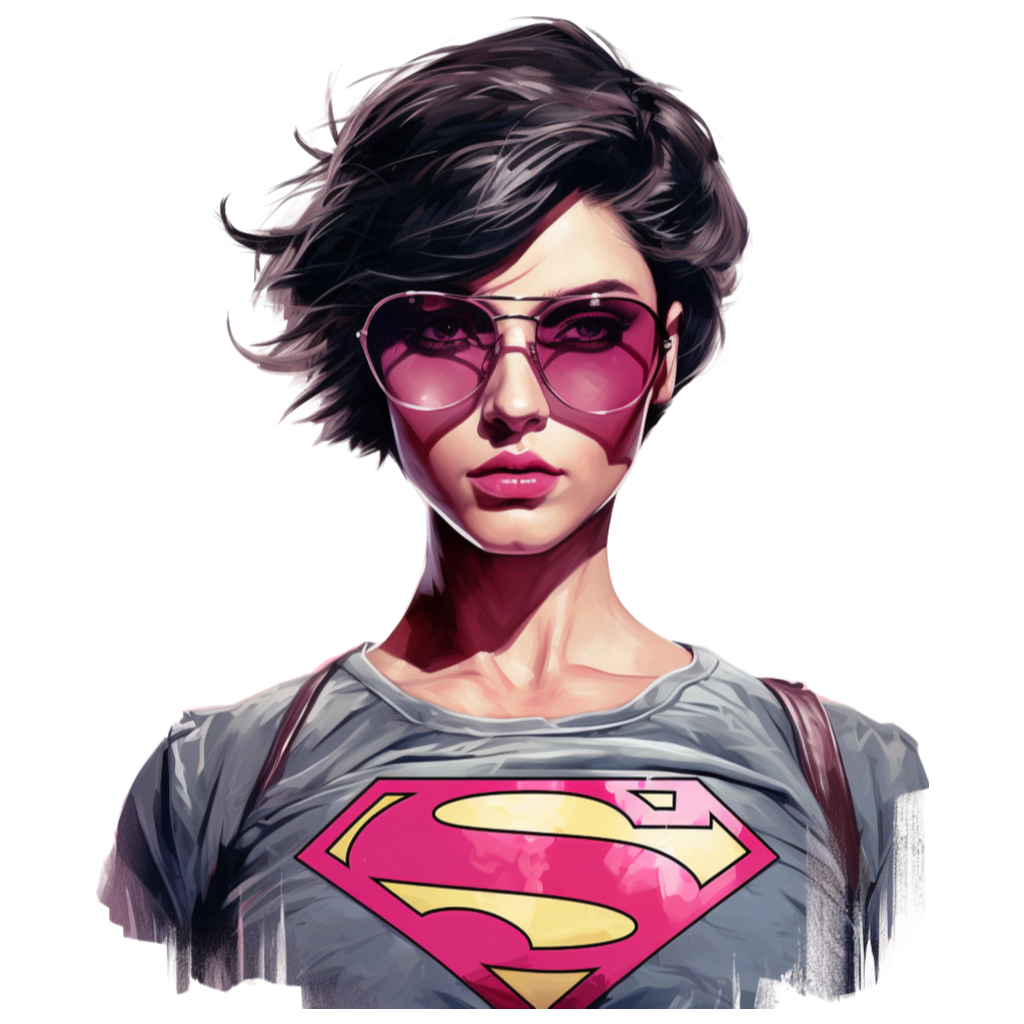 Blonde ambition collection: Anti blonde super girl in pink sunglasses